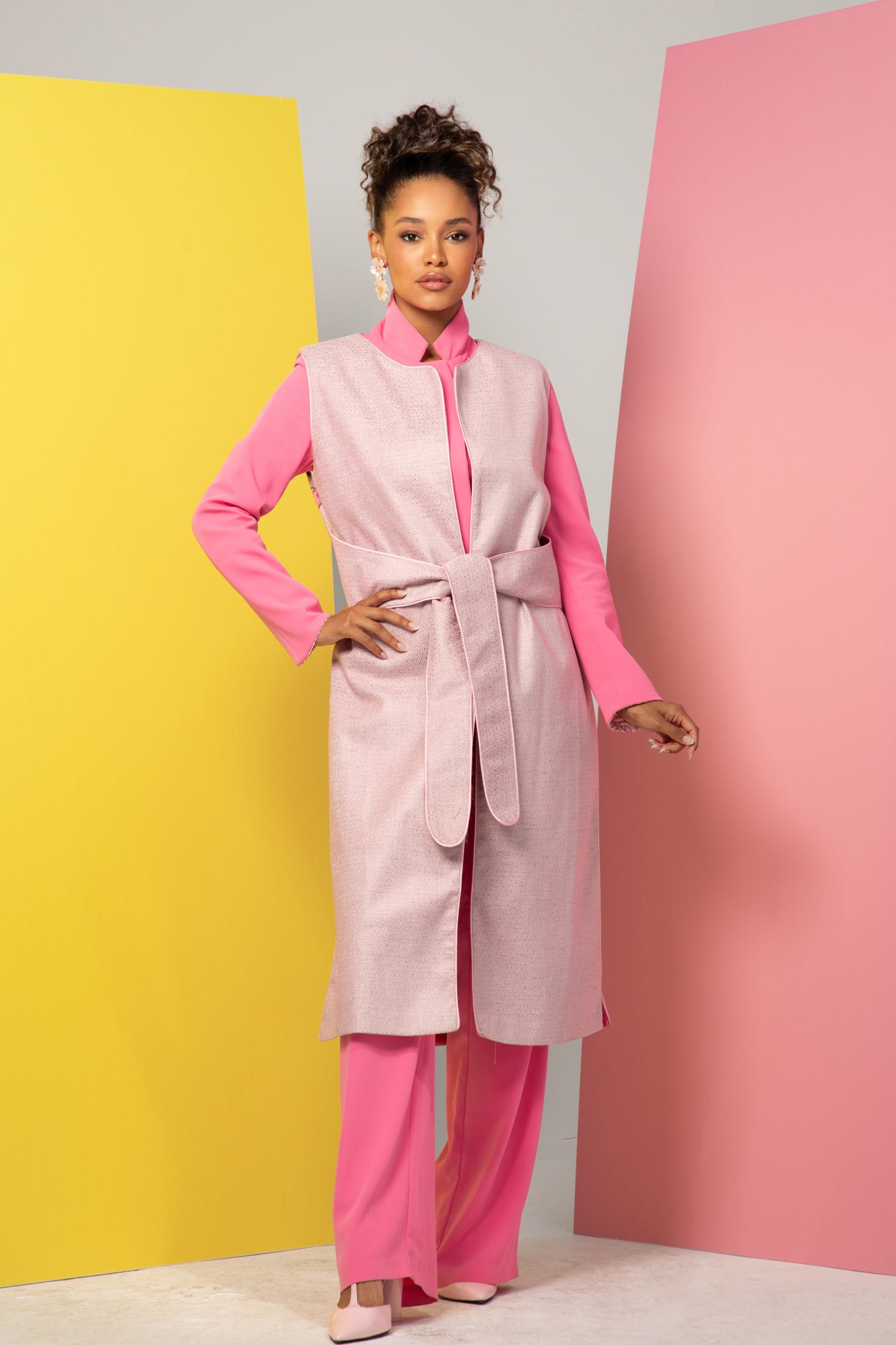 Дълга елека "Очите на котката" Ръчна изработка